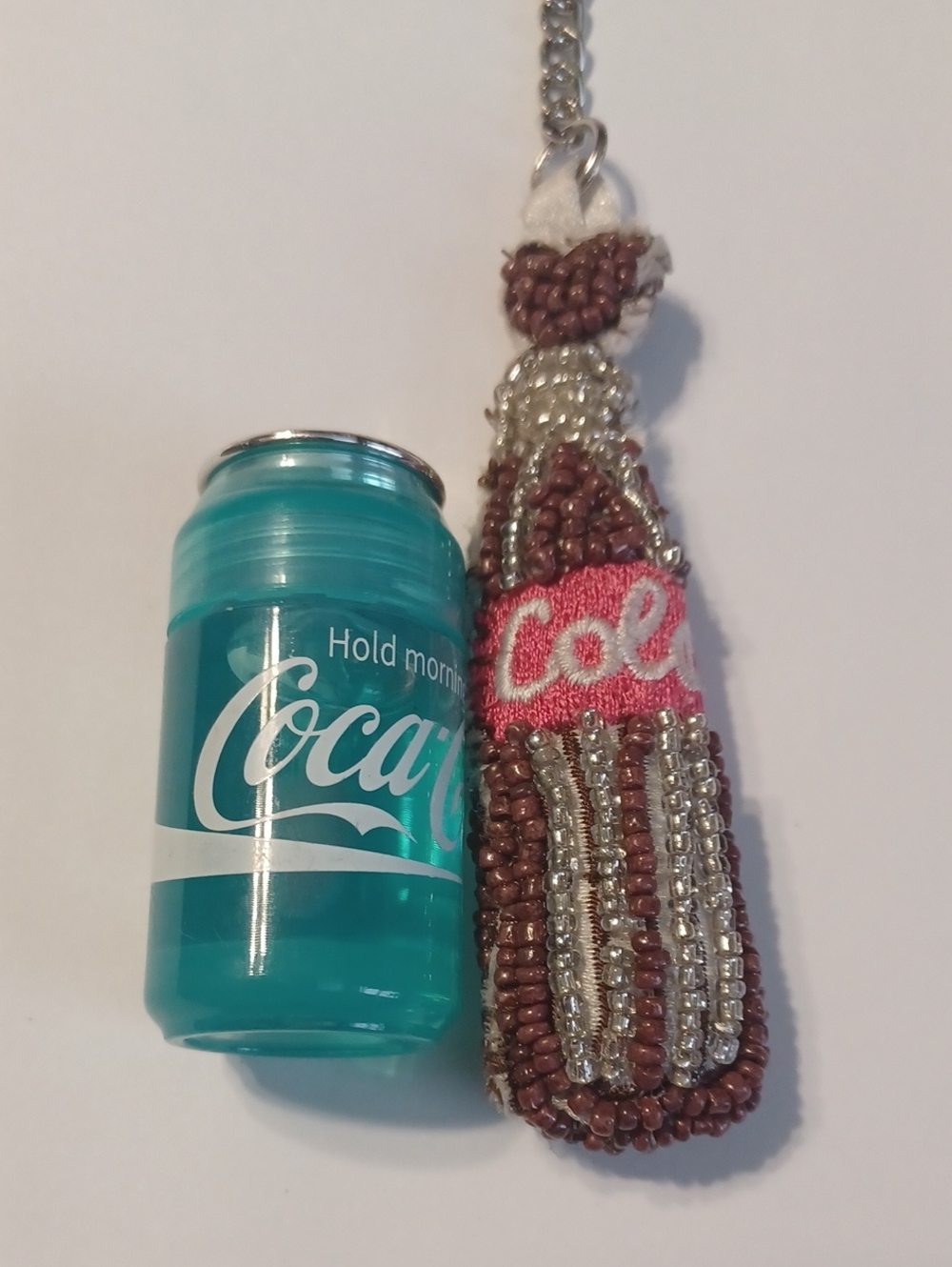Coca-Cola Beaded Bottle Keychain with Mini Can Lip Gloss - Picture 3 of 5